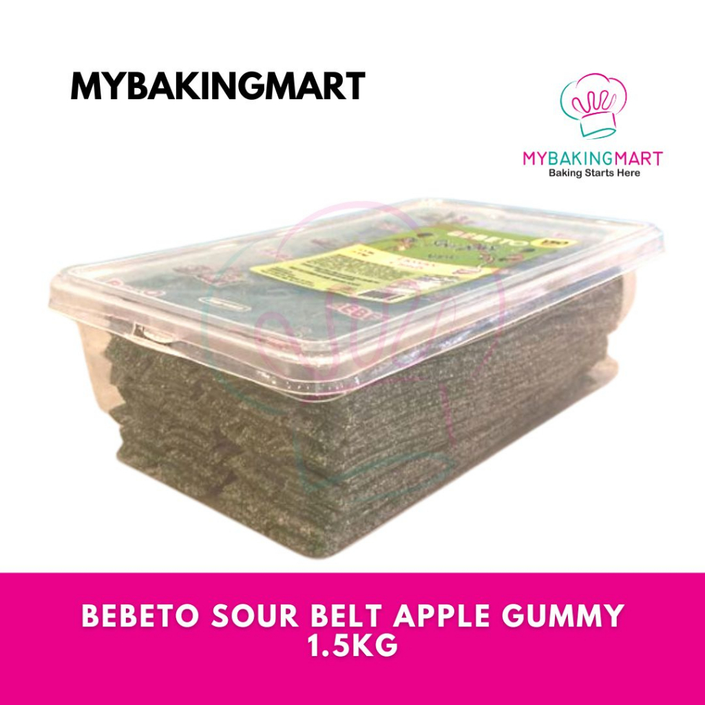 มายบากิงมาร์ท | Bebeto Apple Sour Belt Candy Gummy 1.5กก