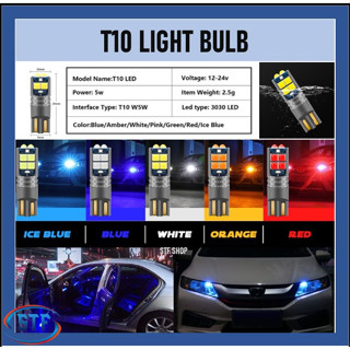 หลอดไฟ Led 10 ดวง T10 3030 W5W สําหรับติดป้ายทะเบียนรถยนต์ 1 ชิ้น