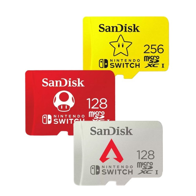 Sandisk NINTENDO 128GB, 256GB APEX LEGENDS, MARIO, FORTNITE COBRANDED MICROSDXC UHS-I, C10, U3