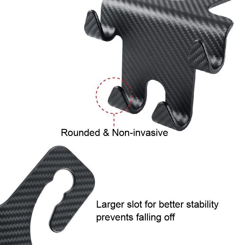 มาใหม่2 ใน 1รถที่นั่งพนักพิงศีรษะตะขอที่วางโทรศัพท์ที่นั่งกลับแขวนกระเป๋าและกระเป๋าคาร์บอนไฟเบอร์กลับที่นั่งผู้ถือ - รูปที่ 6