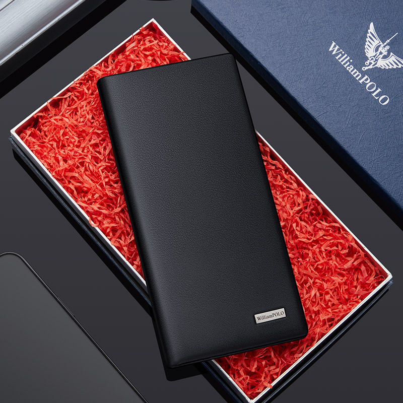 William POLO wallet - กระเป๋าสตางค์ผู้ชายใหม่ หนังยาว bissness กระเป๋าสตางค์ความจุขนาดใหญ่ 头层牛皮男士包
