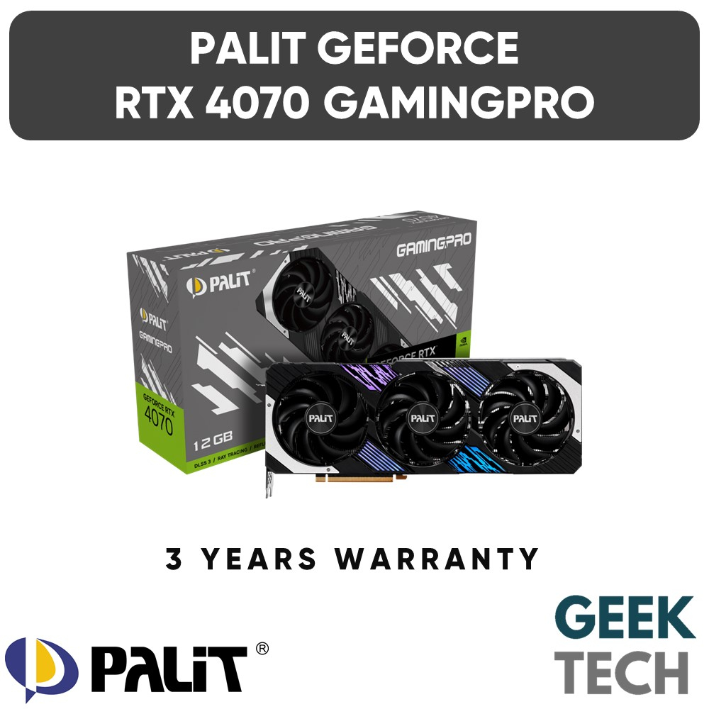 PALLIT GeForce RTX 4070 GamingPro 12GB GDDR6X - รับ Diablo IV ฟรีสําหรับเวลาจํากัด