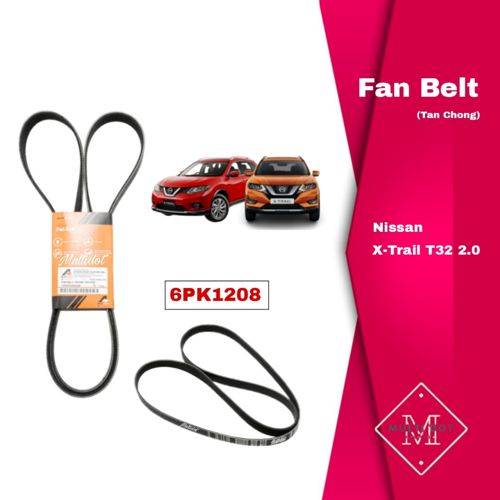 สายพานพัดลม Nissan 6PK1208 (Tan Chong Autoplus) X-Trail T32L 2.0 6PK1208AP