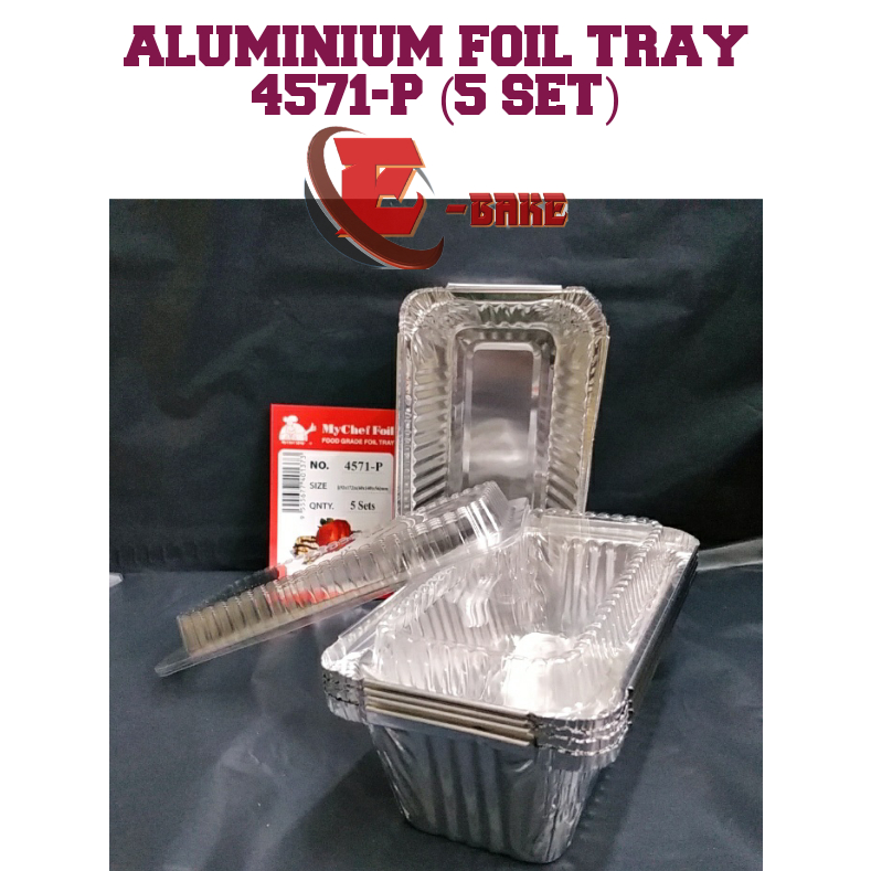 (4571- P ) (5PCS) ALUMINIUM TRAY WITH COVER