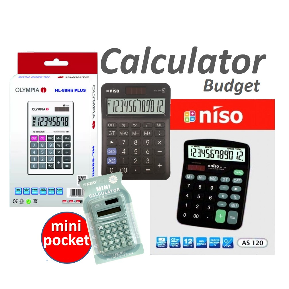 Olympia Niso เครื่องคิดเลข HL-88 Hi PLUS 8 หลัก NISO AS688 / AS100 / AS120 12 หลัก (Kalkulator)
