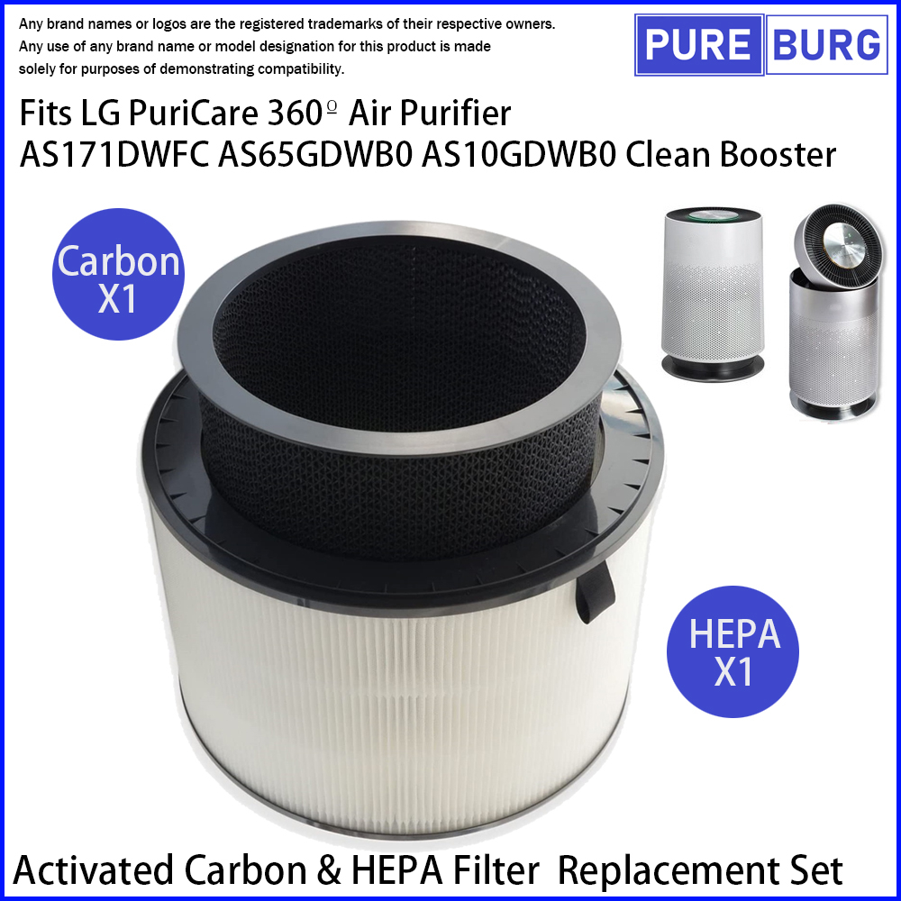 เหมาะกับ LG PuriCare 360o เครื่องฟอกอากาศ AS171DWFC AS65GDWB0 AS10GDWB0 Clean Booster Filter Replace