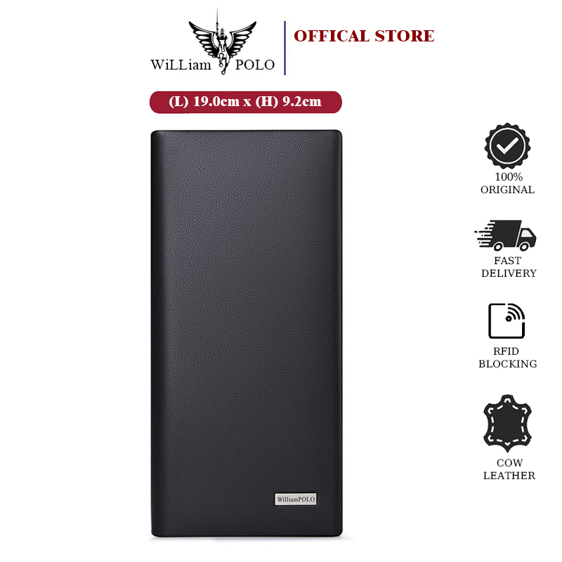 William POLO wallet - กระเป๋าสตางค์ผู้ชายใหม่ หนังยาว bissness กระเป๋าสตางค์ความจุขนาดใหญ่ 头层牛皮男士包