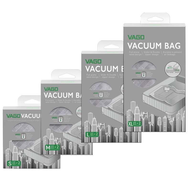Vago VACUUM BAG SLIDER & DOUBLE ZIPPER