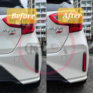 สติกเกอร์สะท้อนแสง คุณภาพสูง สําหรับติดกันชนหน้ารถยนต์ CFS576 Perodua Myvi Facelift 2022-2023 2 ชิ้น