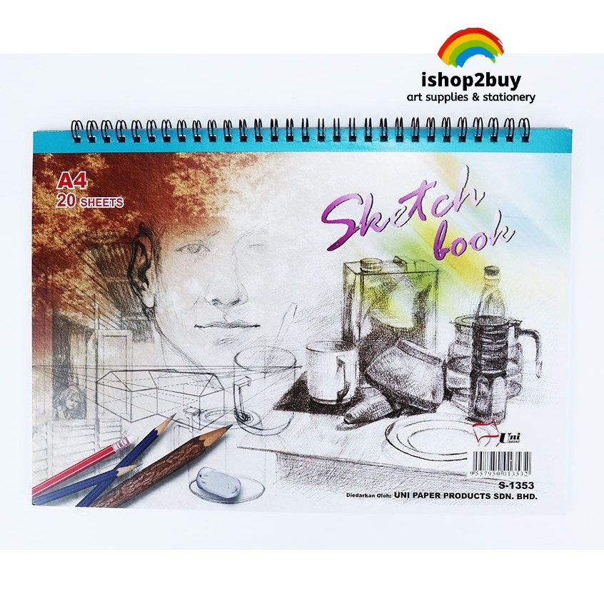 Uni Wire O Binding Sketch Book สมุดวาดภาพ B5 A4 B4 A3 Uni Paper Buku Lakaran