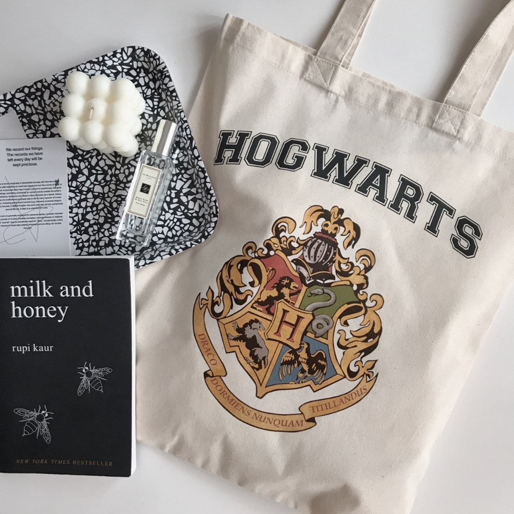H0GWARTS HOUSE H4RRY P0TTER LOGO PRINT TOTE BAG TOTEBAG STUDENT TOTE BAG AESTTHETIC