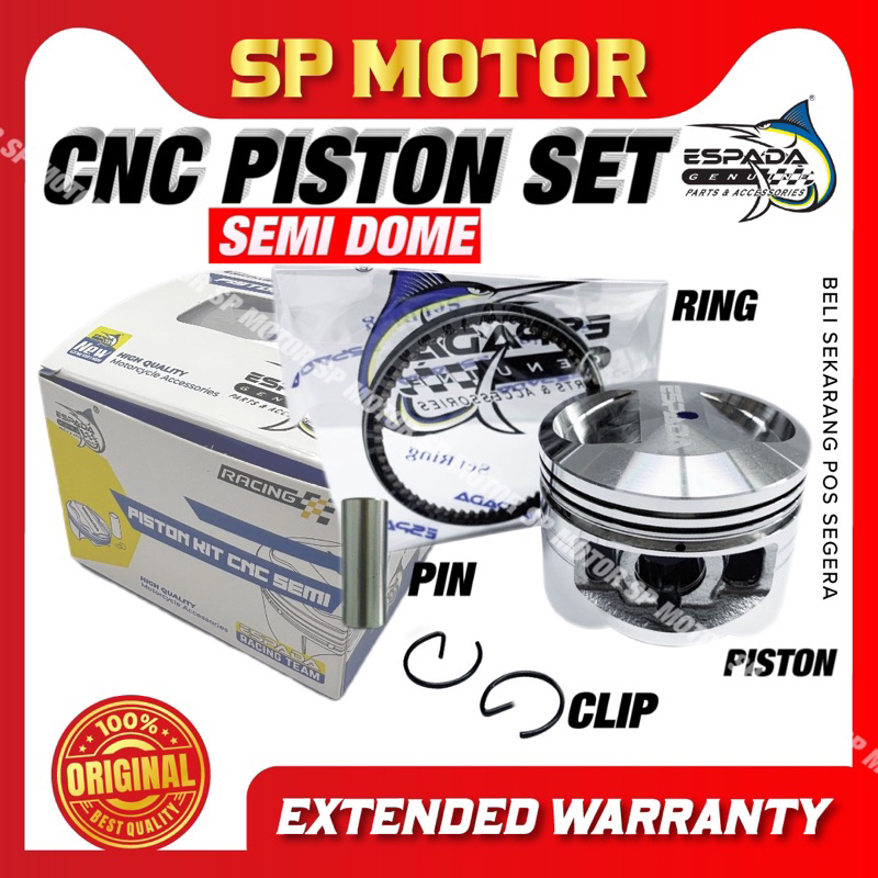 Espada PISTON CNC PIN 13 PISTON FORGET ESPADA PISTON SEMI DOME EX5 KRISS110 SRL110 Dash 53 มม.ถึง 56 มม. RACING PISTON ชุด