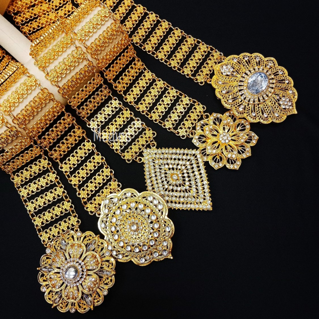 [เรือจาก KL] Big Thai Diamond Lanna Traditional Sarong Belt Tali Pinggang Antique Jewelry Buckle Bel