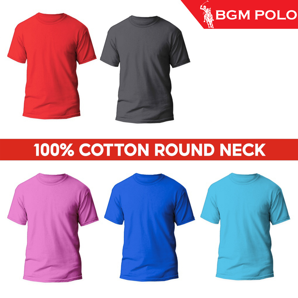 BGM POLO เสื้อยืดคอกลมผ้าฝ้ายธรรมดา Unisex BPPMTRN004-MX