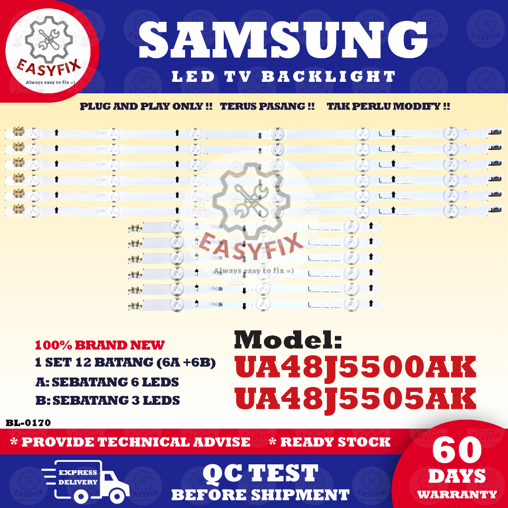 / LH48DMD UA48J5505AK UA48J5500AK SAMSUNG 48 INCH LED TV BACKLIGHT (โคมไฟทีวี) UA48J5500 48J5500AK 4
