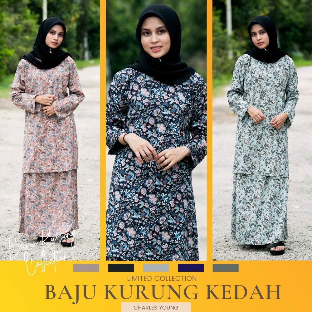 CY 801 Modern Kurung Dress / Modern Raya Dress Stylish Floral Kurung Dress / Modern KEDAH Kurung Dre