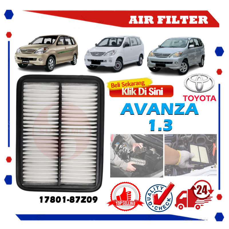 S2U กรองอากาศ Toyota Avanza 1.3 A-7Z09 17801-87Z09 Penapis Angin Udara Kereta