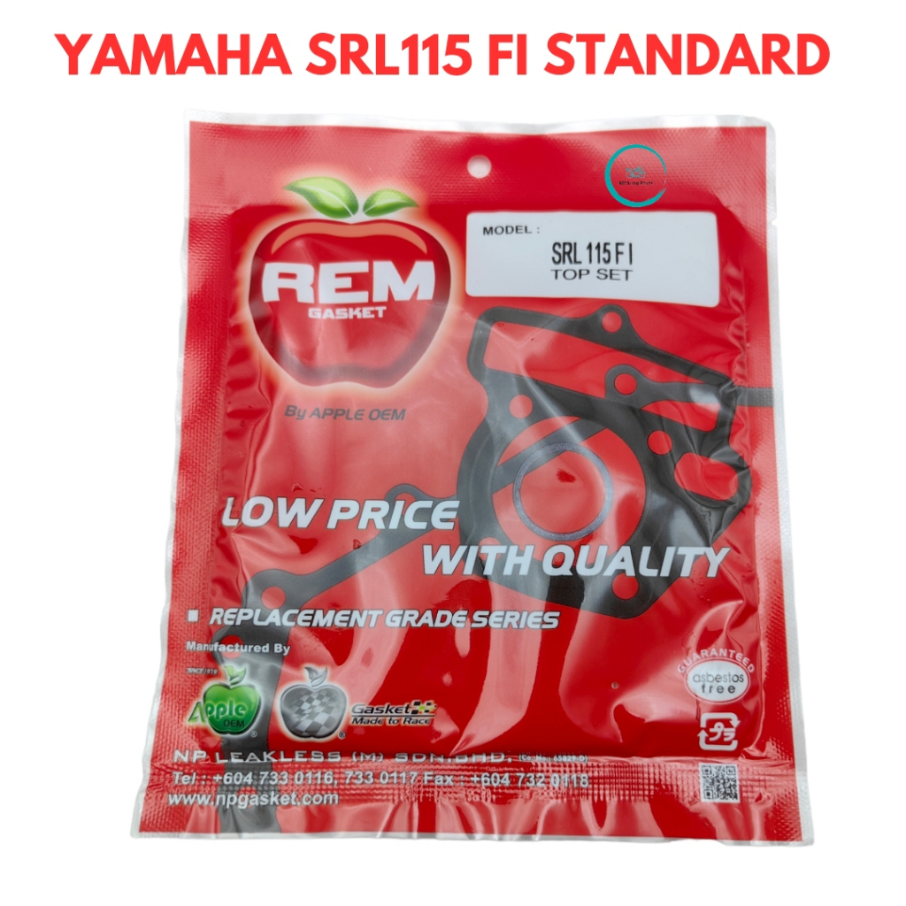 APPLE TOP SET STANDARD TOP GASKET STANDARD HEAD GASKET BLOCK GASKET YAMAHA SRL115 FI SRL 115 FI LAGE