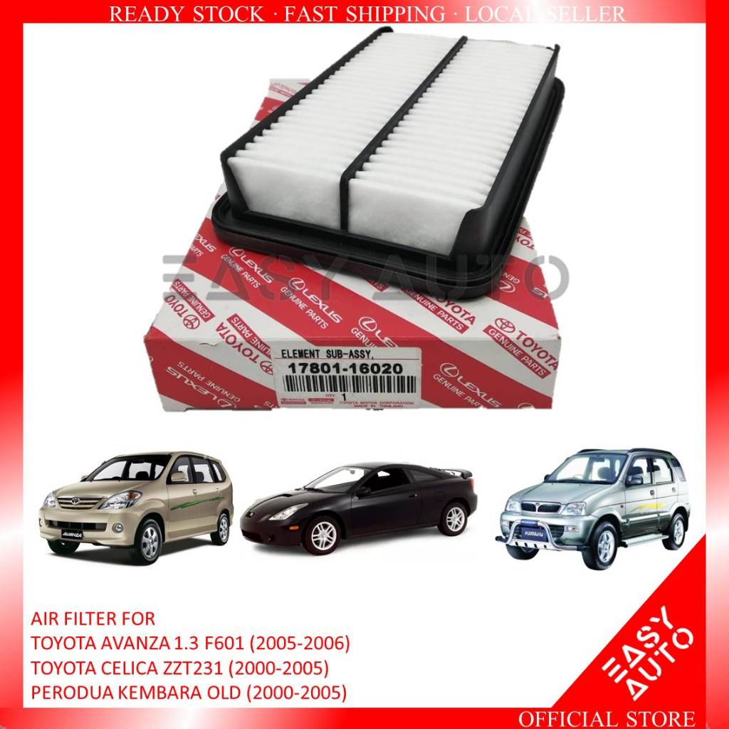 [AIR FILTER] TOYOTA AVANZA-17801-16020 AVANZA 1.3 F601 /TOYOTA CELICA ZST231 /PERODUA KEMBARA OLD