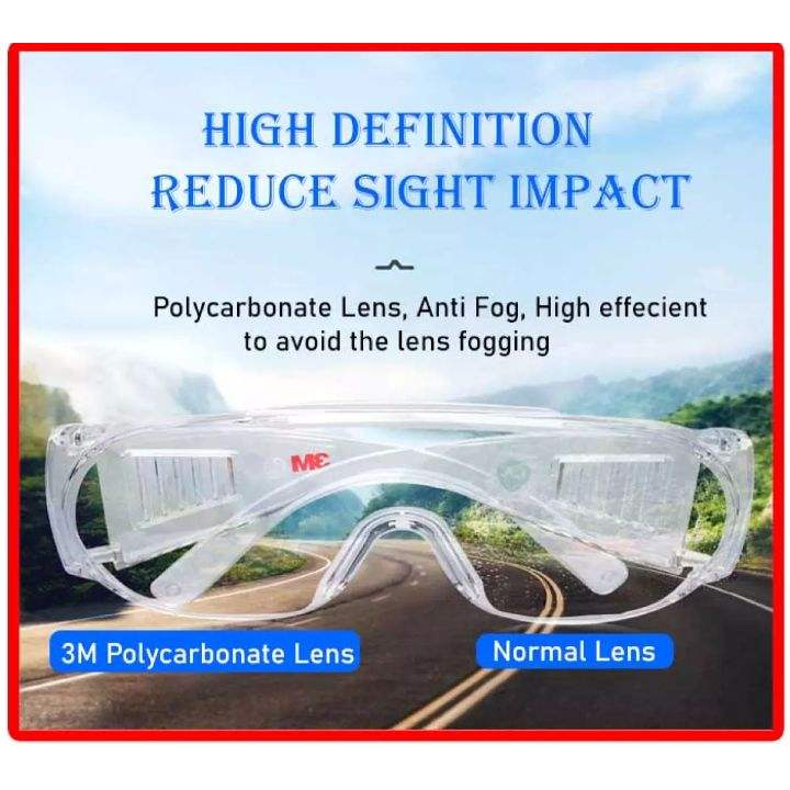 3M 1611 Vistor Safety Glass Goggle Overspec - - จัดส่งจาก Seremban!