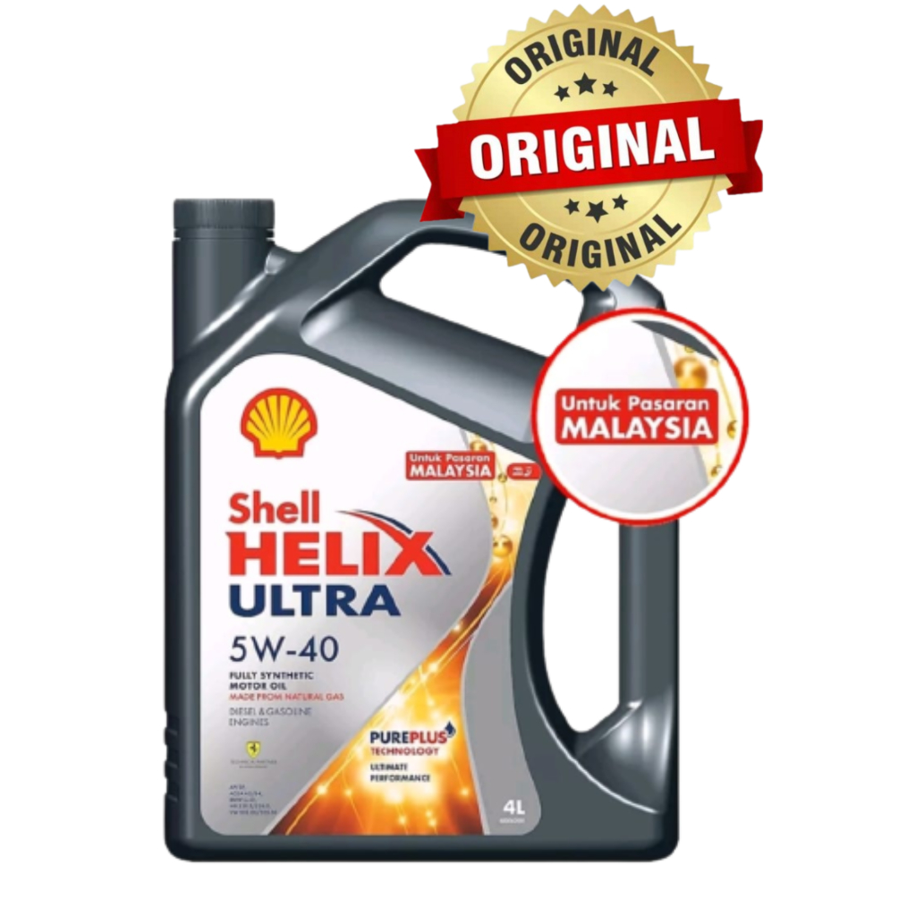 น้ํามันเครื่องสังเคราะห์แท้ Shell Helix Ultra 5W40 API SP (4L) 5W-40