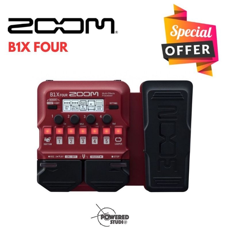 เอฟเฟกต์มัลติเอฟเฟกต์ Zoom B1X Four- Bass