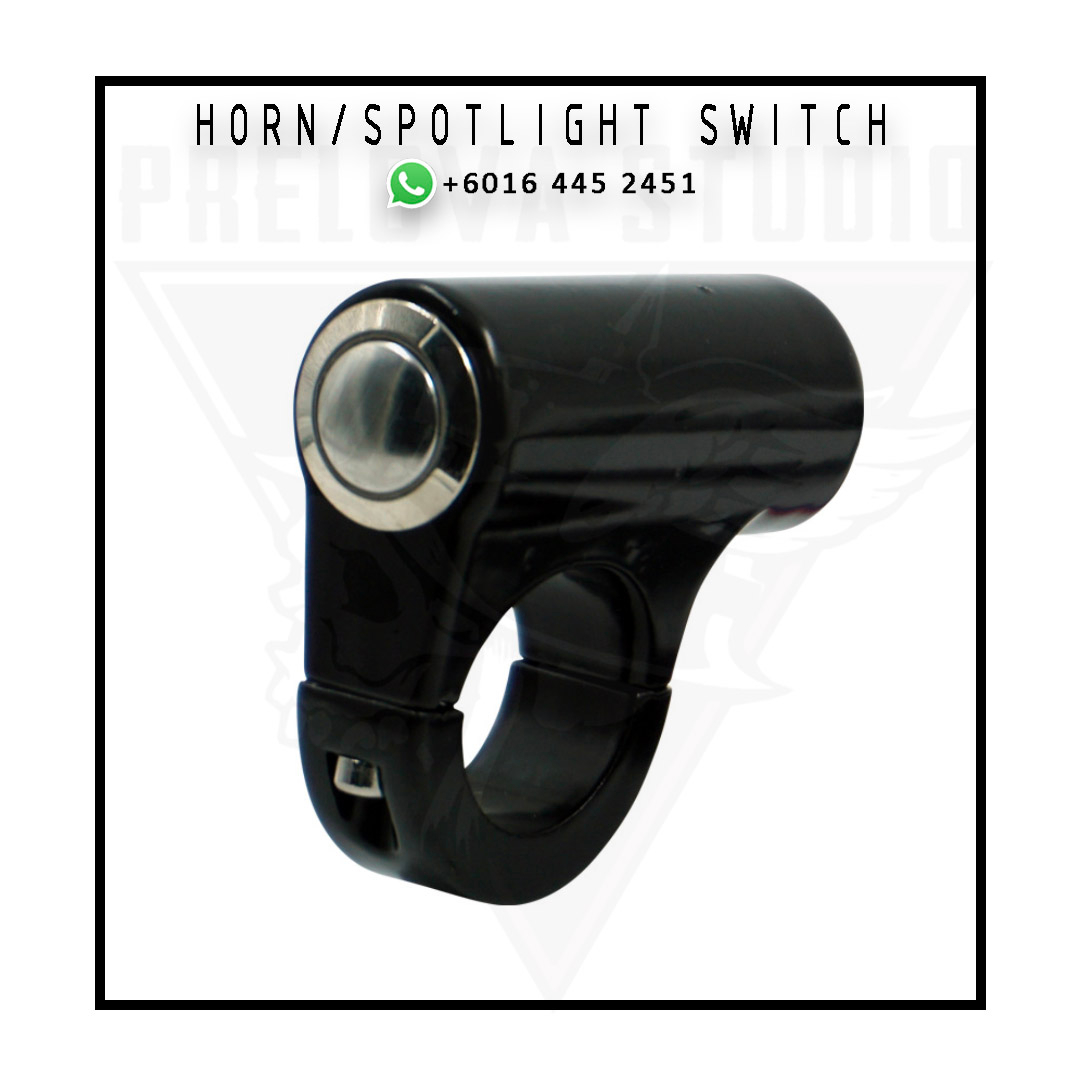 สวิตช์ CNC MOMENTARY CLAMP 22mm UNIVERSAL HORN SWITCH ไฟฟ้า VEHICLE EV CUSTOM MOTORCYCLE CAFE RACER