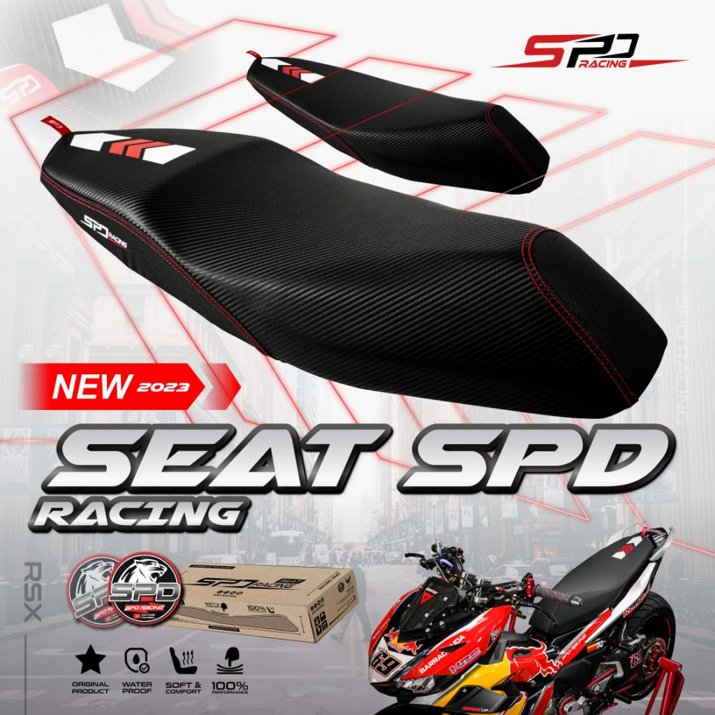 FLAT RACING SPD RACING RS150 RS RSX Y15 Y15ZR V1 V2 Y16 Y155 Y16ZR EXCITER SNIPER คาร์บอนสีดําที่นั่