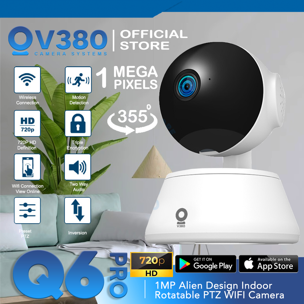 กล้องวงจรปิด V380 Q6Pro 1MP Alien Design กล้อง IP PTZ WIFI หมุนได้ในร่ม