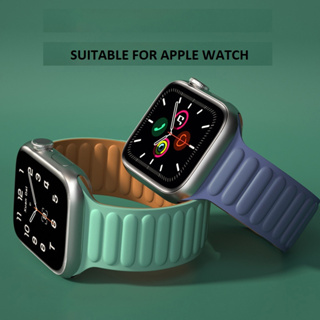 สายนาฬิกาข้อมือหนัง แบบห่วงแม่เหล็ก สําหรับ iWatch Band 45 มม. 41 มม. 44 มม. 40 มม. 49 มม. 42 มม. i Watch Series Ultra8 7 6 5 4 3