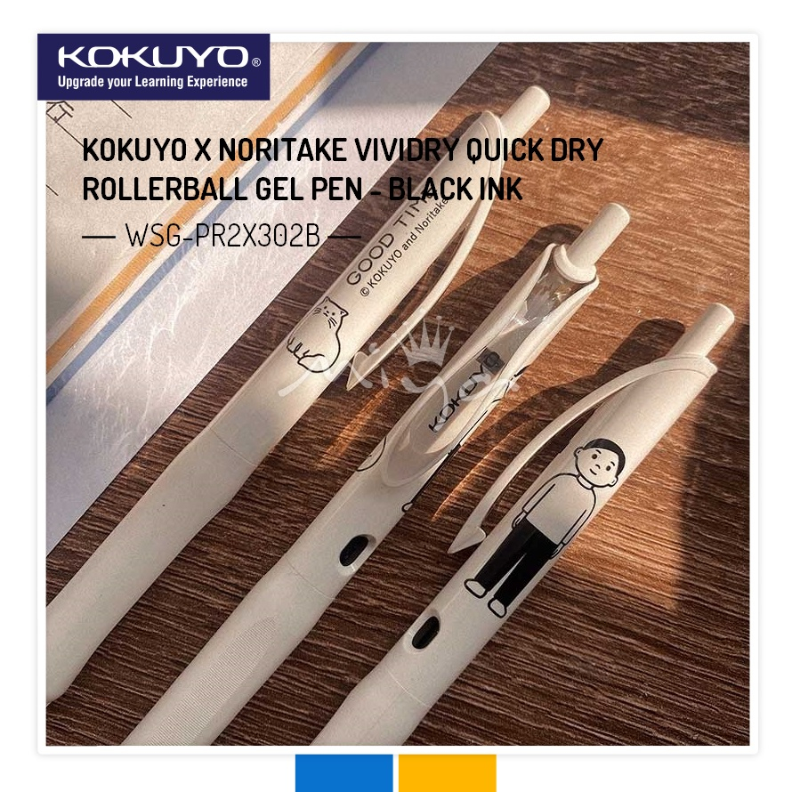 Kokuyo X NORITAKE VIVIDRY QUICK DRY ROLLERBALL GEL PEN 0.5MM - หมึกสีดํา