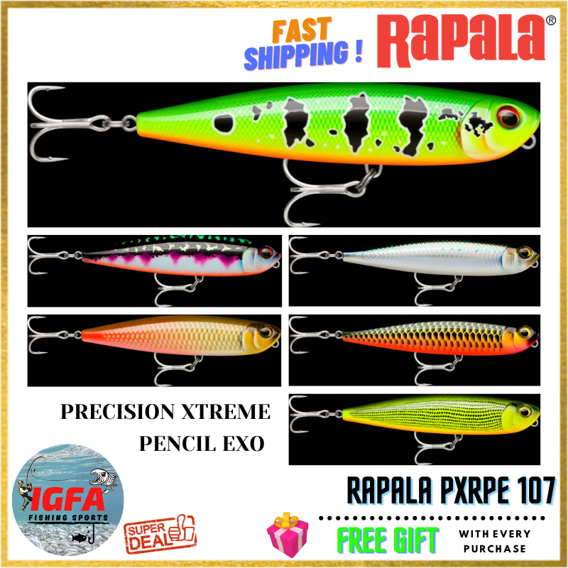 [IGFA] Rapala ดินสอ PXRPE 107 Rapala แม่นยํา เหยื่อตกปลา Gewang Rapala ล่อปลา เหยื่อล่อ แข็ง Gewang Pancing