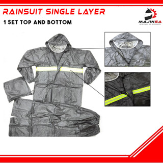 Rainsuit RAINCOAT BAJU HUJAN ชั้นเดียว พร้อมสายสะพายหลัง แบบสะท้อนแสง