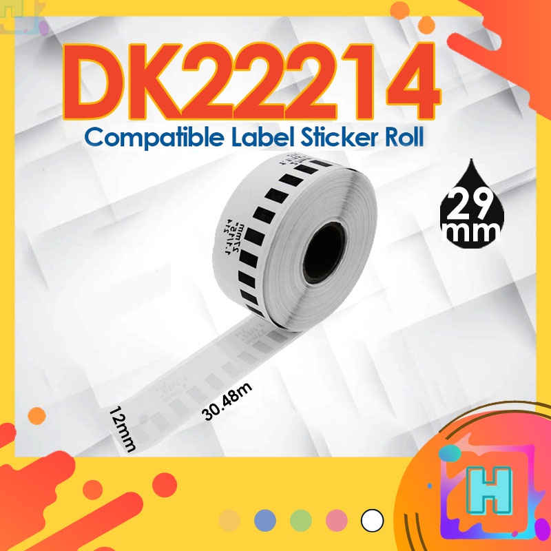 12 มม.Dk22214 ใช้งานร่วมกับ dk ม้วนเทปเครื่องพิมพ์ QL700 QL800 QL820NWB เทปสติกเกอร์ Dk 22214 Dk-222