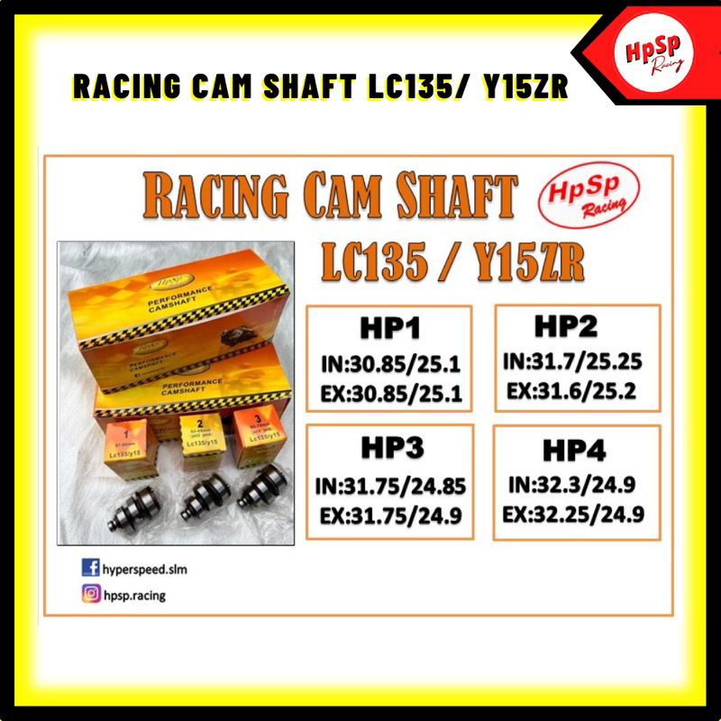 HPSP RACING CAMSHAFT HPSP RACING สําหรับ LC135 / Y15