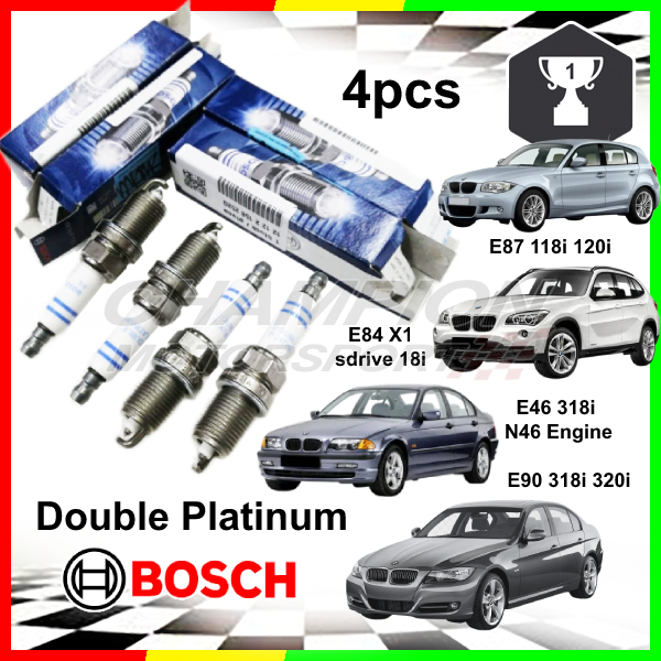 หัวเทียน Bosch Double Platinum BMW E90 318i 320i X1 E84 sdrive 18i E87 118i 120i E46 318i N46 เครื่อ