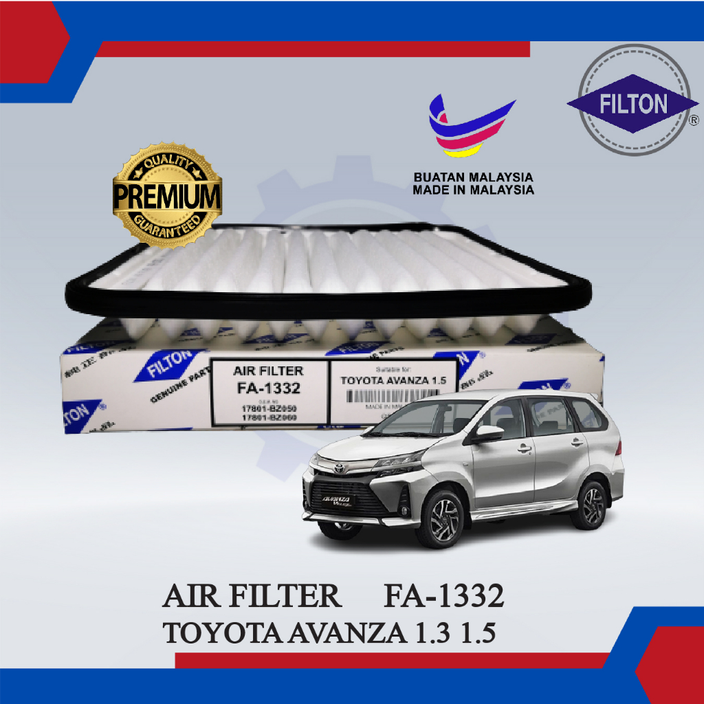 AIR FILTER - TOYOTA AVANZA 1.3, 1.5, RUSH - FILTON - FA-1332 - 17801-BZ050 / 17801-BZ060