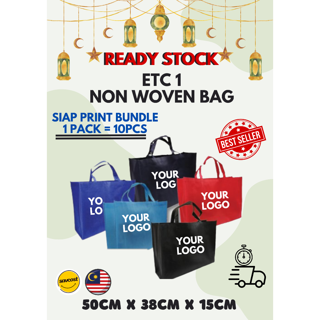 ใน SHOPEE🔥[BUNDLE SIAP PRINT] ETC1 กระเป๋าผ้าไม่ทอ/กระเป๋าสานช็อปปิ้ง/กระเป๋าโท้ท/กระเป๋าส่งอาหาร