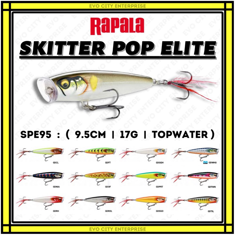 Rapala Skitter Pop Elite SPE75:(7.5cm 10g) / SPE95:( 9.5cm 17g ) Topwater