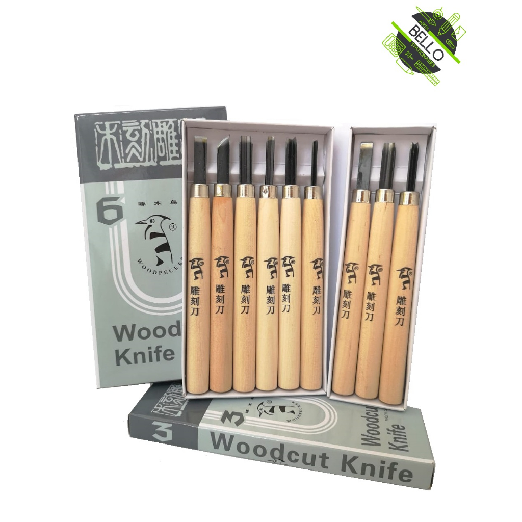 มีดแกะสลัก Woodcut Woodcut [Pisau Ukir] ชุด 3 ชิ้น / 6 (PM 123 / PM 126)