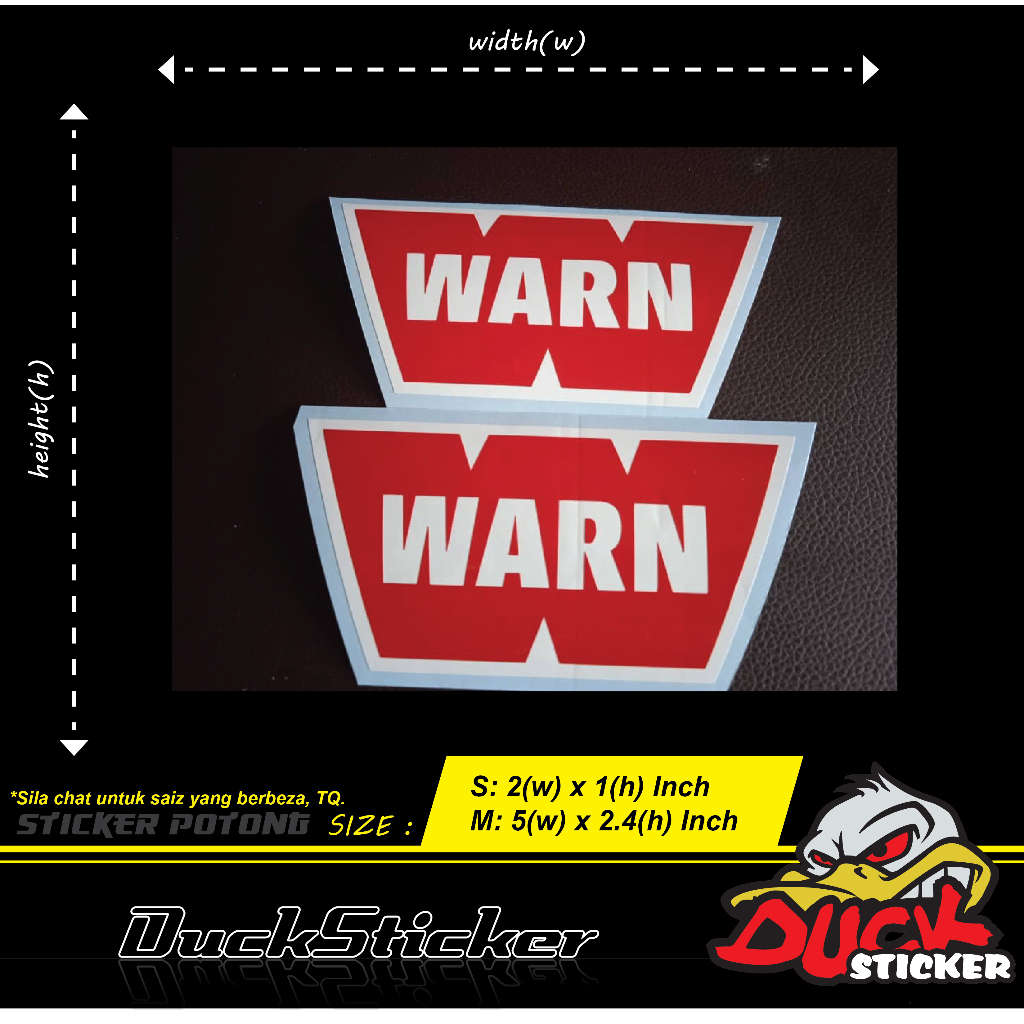 WARN BRAND STICKER 1PCS กว้าน 4wd 4x4