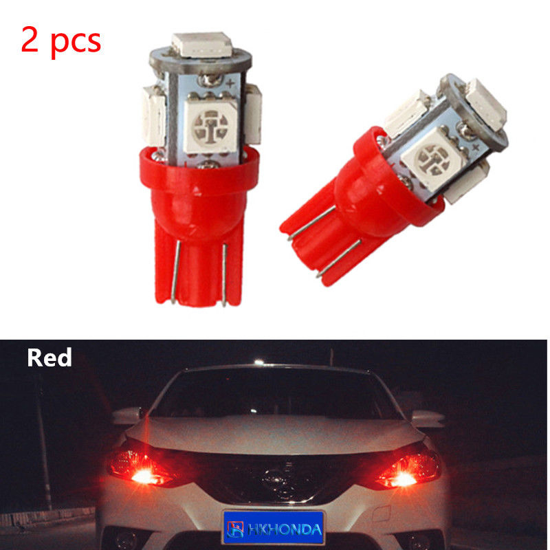 T10 5050 W5W 5SMD LED สีแดงสําหรับรถยนต์และจักรยาน
