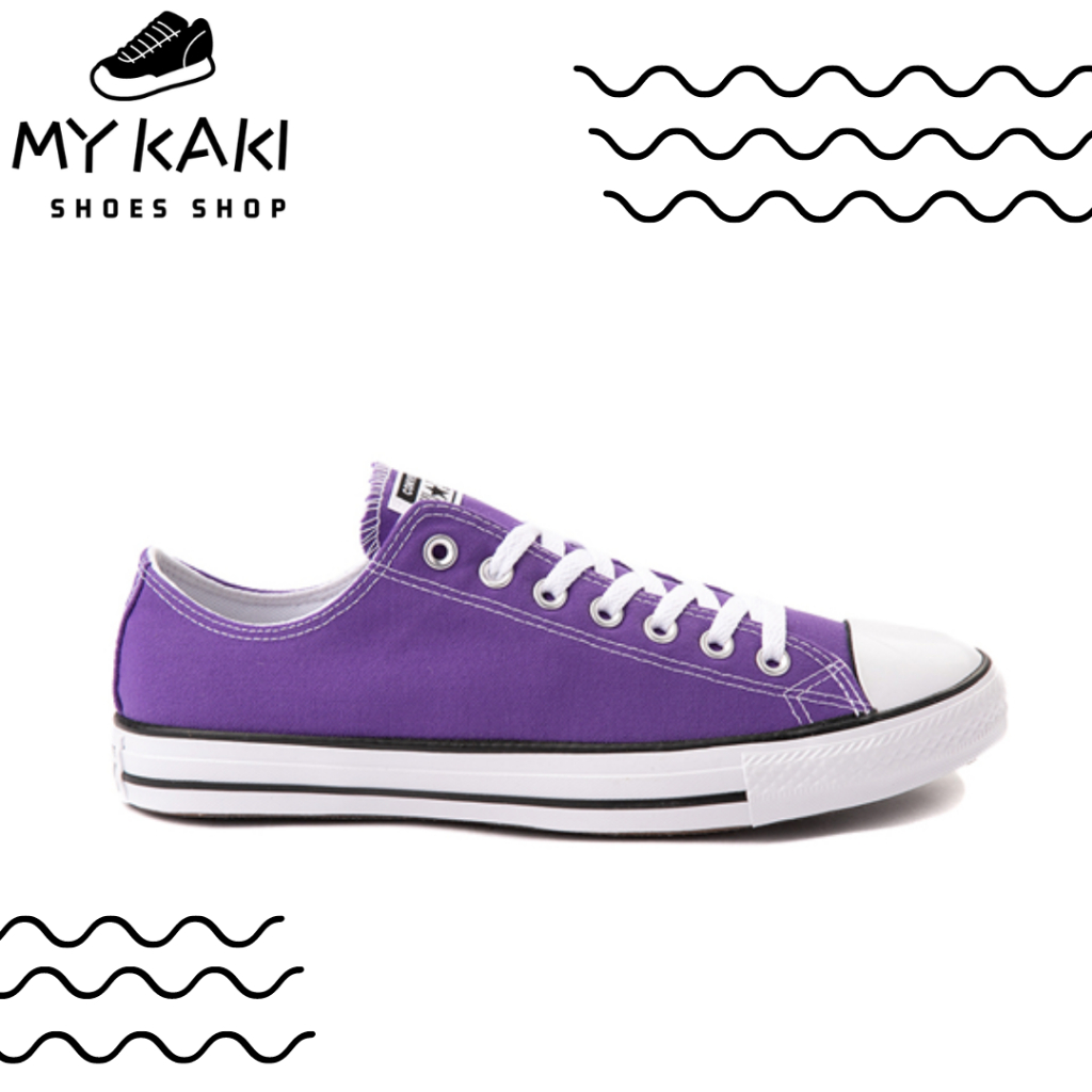 พิเศษ Converse All Star Evergreen สีม่วงสีชมพูสีเหลืองสีฟ้าผู้หญิงผู้ชายสเก็ตบอร์ดรองเท้า Unisex รองเท้าผ้าใบ converse Low Cut - รูปที่ 3