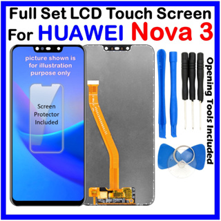 Ngs ชุดหน้าจอสัมผัส LCD พร้อมเครื่องมือเปิด และตัวป้องกันหน้าจอ สําหรับ HUAWEI Nova 3