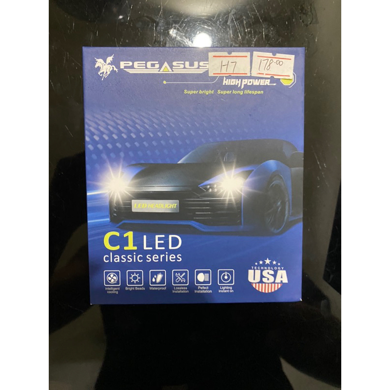 PEGASUS C1 LED H1 / H3 / H4 / H7 / H8 / H11 / H16 / 9005 / 9006 / 9012 LED 6000k สีขาวสี