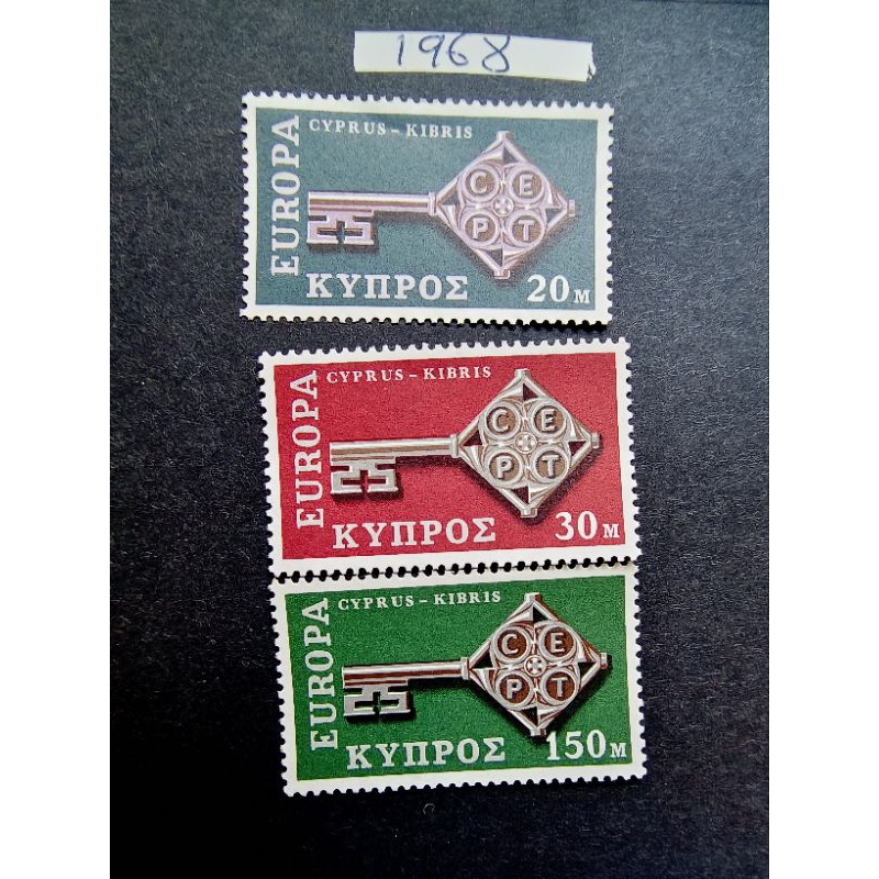 CE04 แสตมป์ Cyprus 1968 Europa Cept ครบชุด 3 v VF MNH