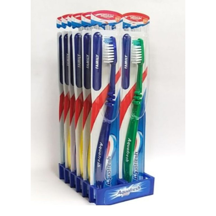 แปรงสีฟัน Aquafresh Family Medium (1 แพ็ค - 12 ชิ้น)