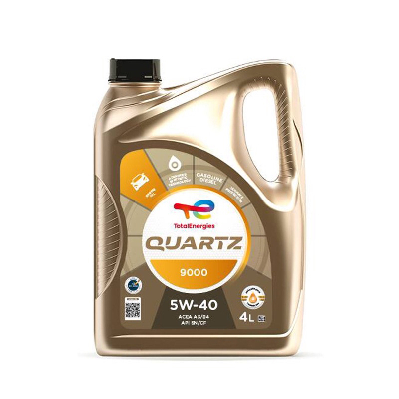 TotalEnergies Quartz 9000 5W-40 น้ํามันเครื่องสังเคราะห์แท้ (4L) สําหรับน้ํามันเครื่องเบนซินหรือดีเซ