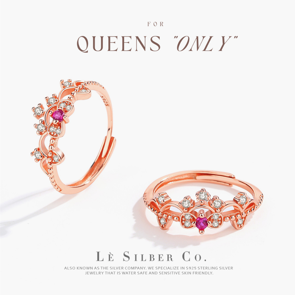 Lè Silber Co. แหวนเงินแท้ S925  - The Queen of Queens Personality Ring (Charming & Confidence)