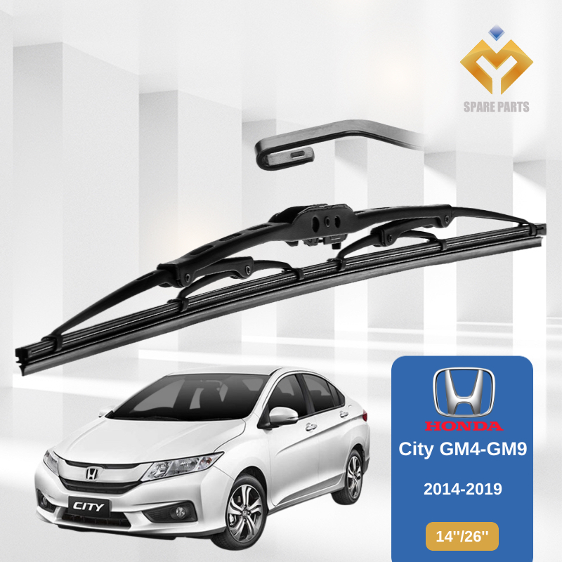 Honda City GM/GN Hatchback GN 14"+26"Grade A Premium Japan Tech Rubber Car Wiper Metal Universal Hoo